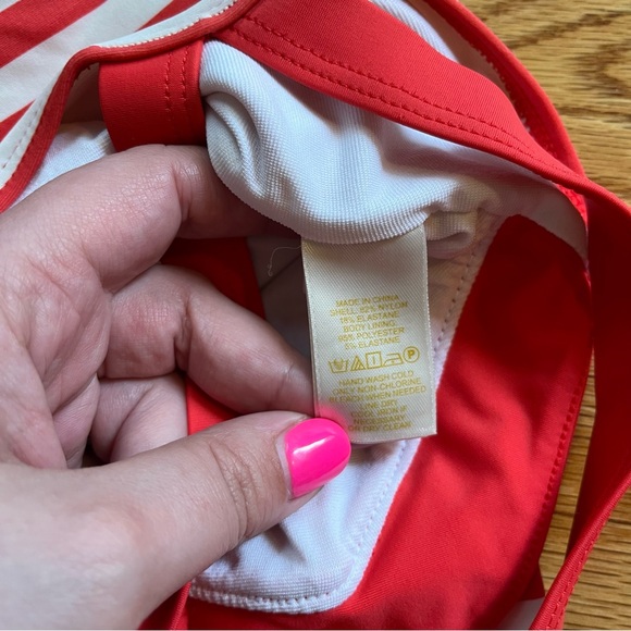 Kate Spade red and white striped swimsuit size 4 - Picture 5 of 6